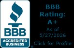 BBB A+ Accredited award badge